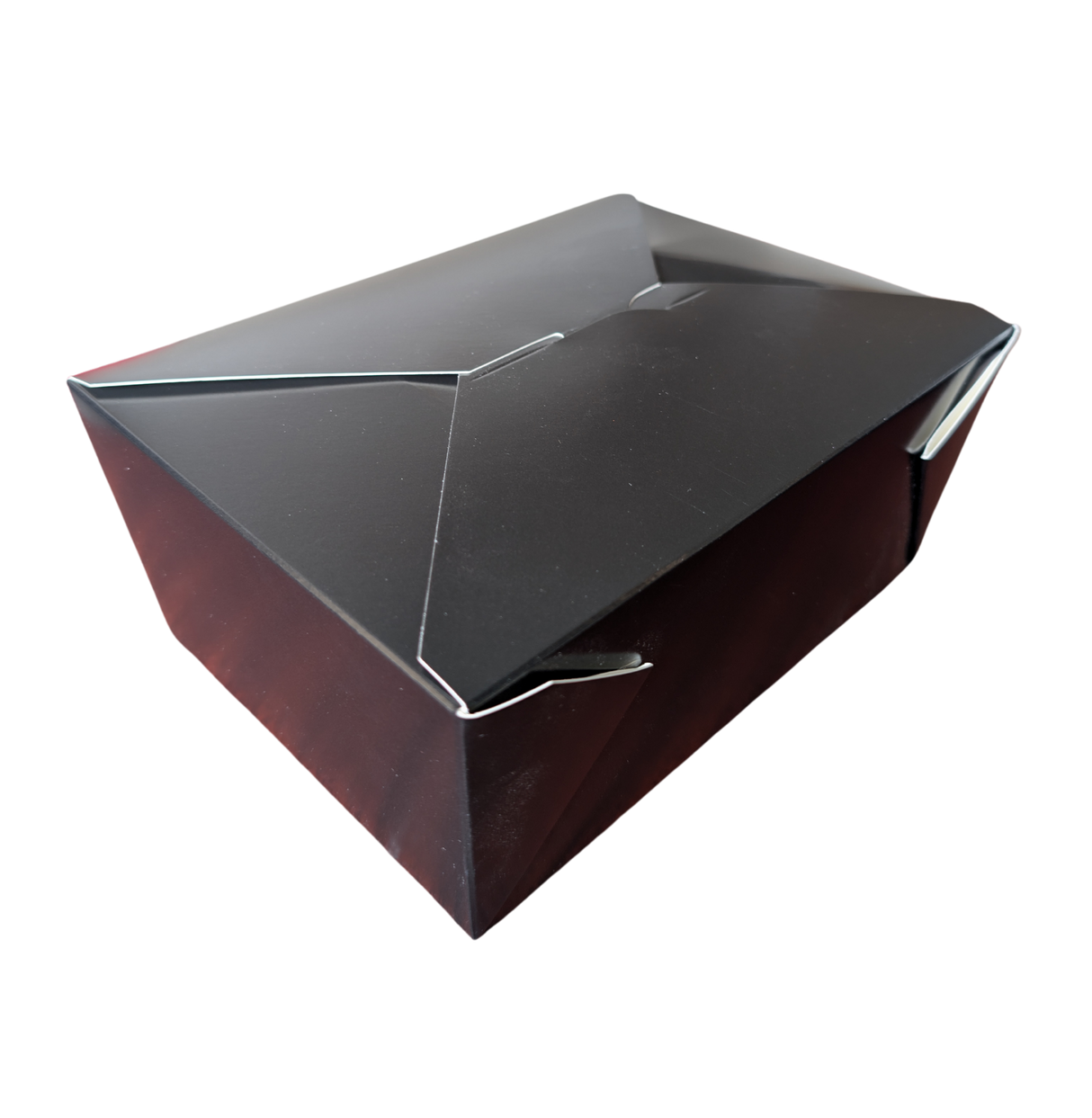 96 oz Black Top Folded Take-Out Paper Container - #4