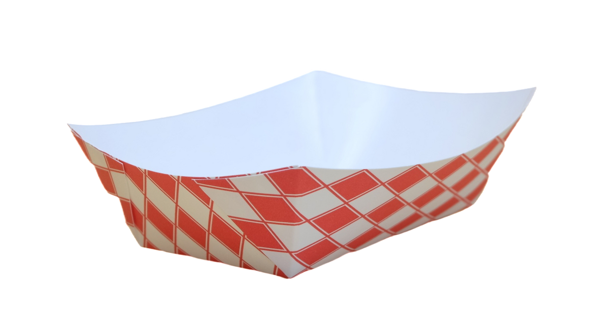 5 lb Red Checkered Food Trays