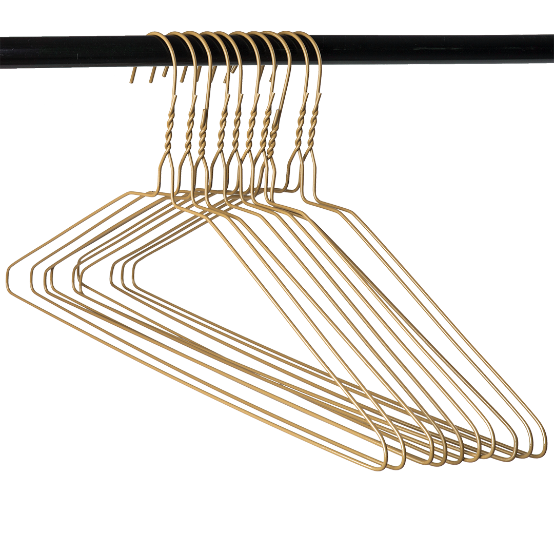 16" Gold Suit Hanger, 13 Gauge