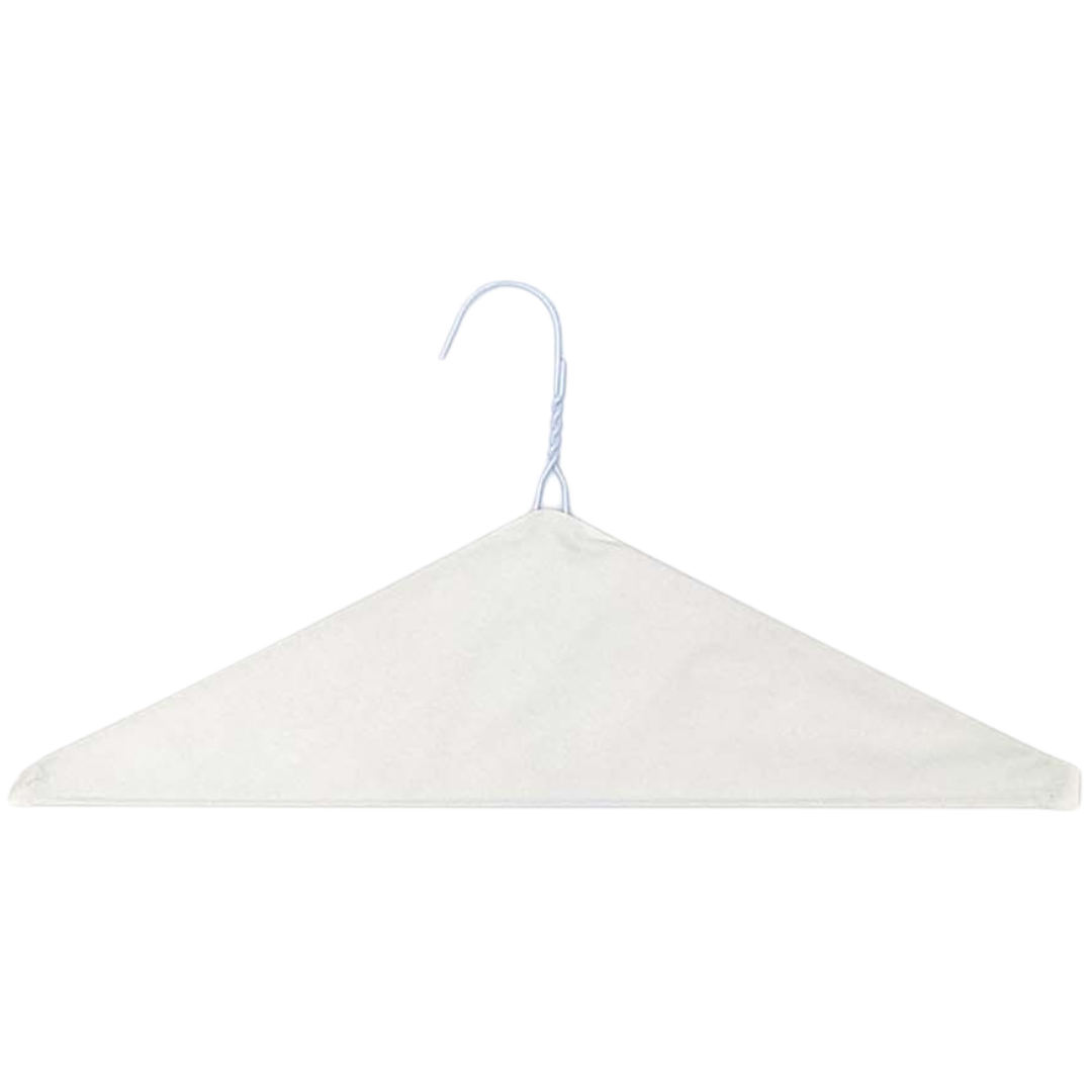 16" White Plain Caped Hanger, 13 Gauge