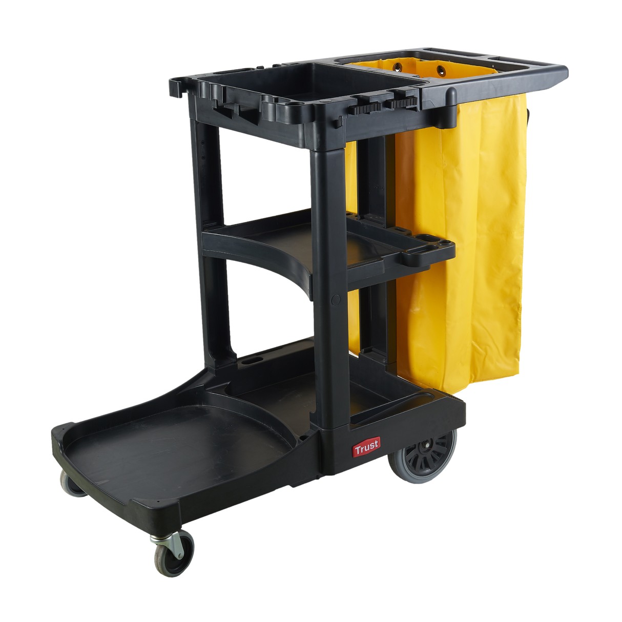 Utility Cart - Hi5 3-Shelf Utility Cart, Open Side, Assembly, Black