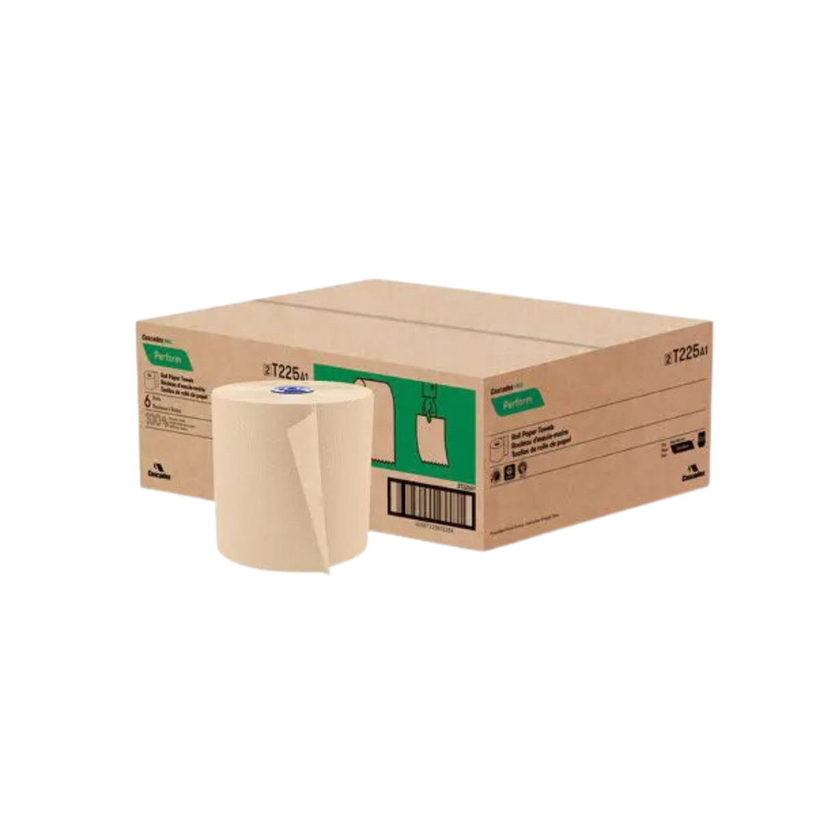 7.5" x 1050' Kraft Hand Towel Rolls - 6 Rolls