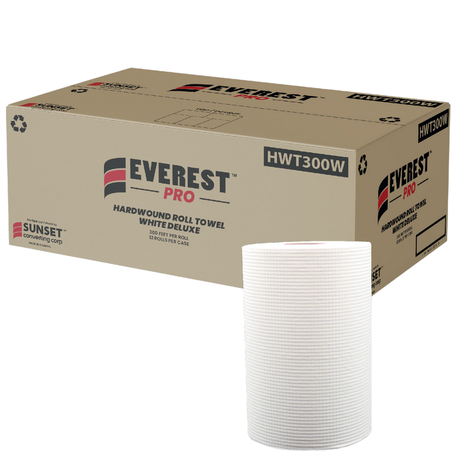 7.85" x 300' White Hand Towel Rolls