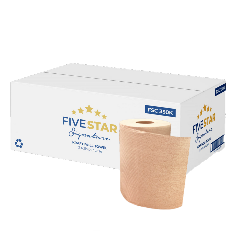 8" x 300' Highly Absorbent Kraft Hand Towel Rolls