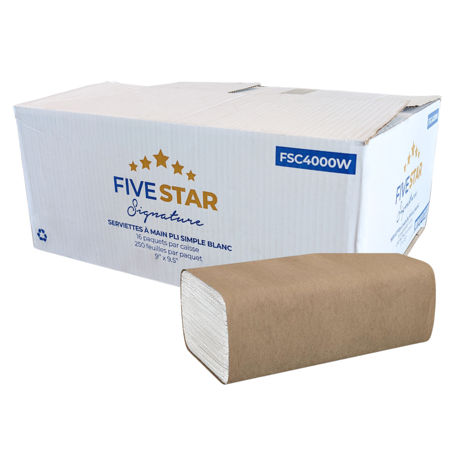 Singlefold White Hand Towel Sheets