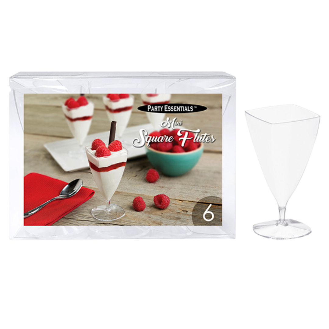 3oz Clear Mini Square Flutes