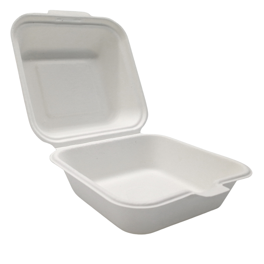 5.5" x 5.5" x 2.8" Sugarcane Take-Out Container