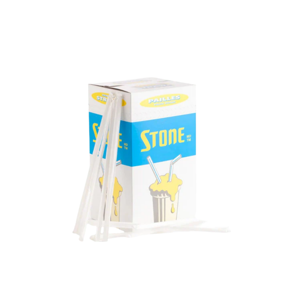 8" Individually Wrapped White Plastic Straws