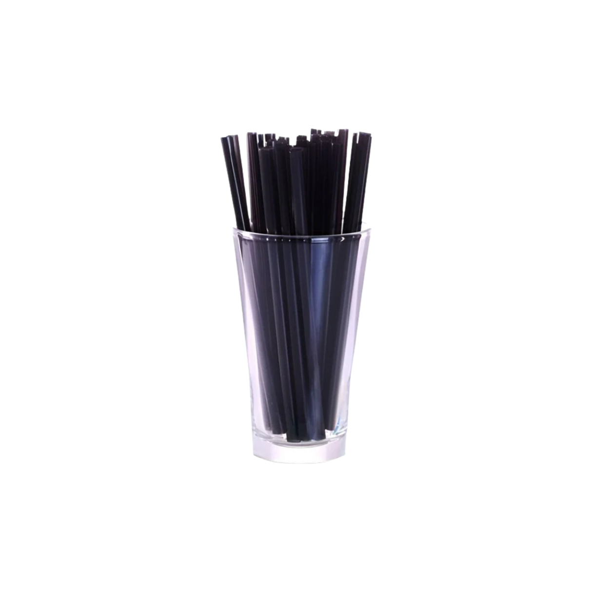 8" Unwrapped Black Cocktail Straws