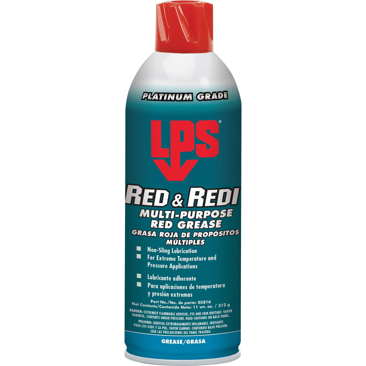 Red & Redi Multi-Purpose Red Grease, 16 oz., Aerosol Can