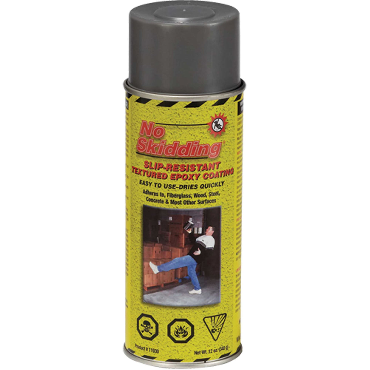 No Skidding® Slip-Resistant Floor Coating, 12 oz., Epoxy-Based, Textured, Grey