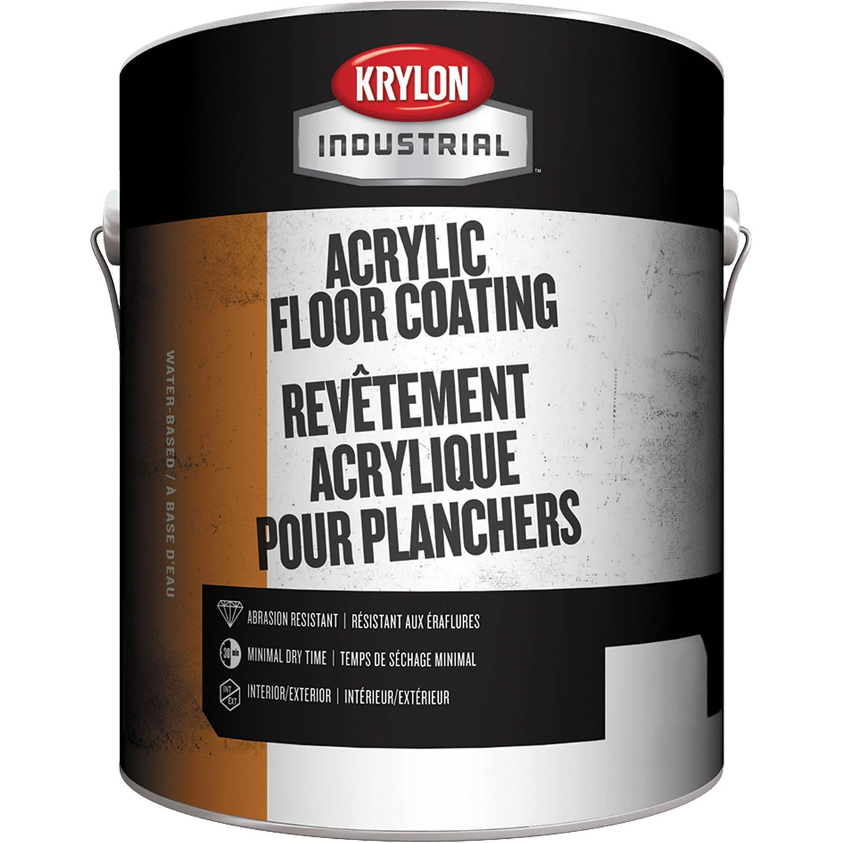 Single Component Acrylic Floor Coating, 1 gal., Water-Based, Semi-Gloss, Grey