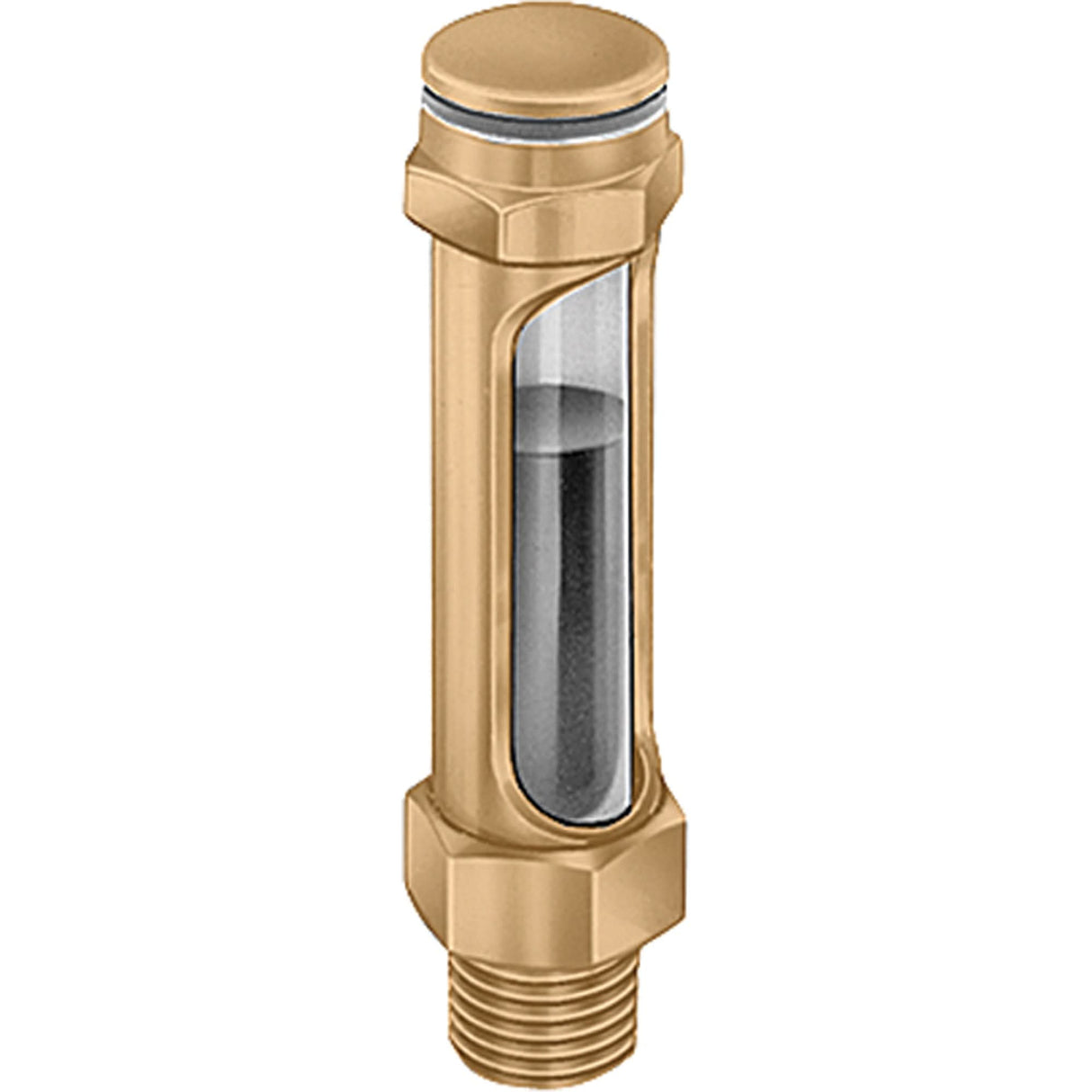 Brass Liquid Level Gauges - Straight, Threaded, 14-1/4" L, 225°F (107.22° C)