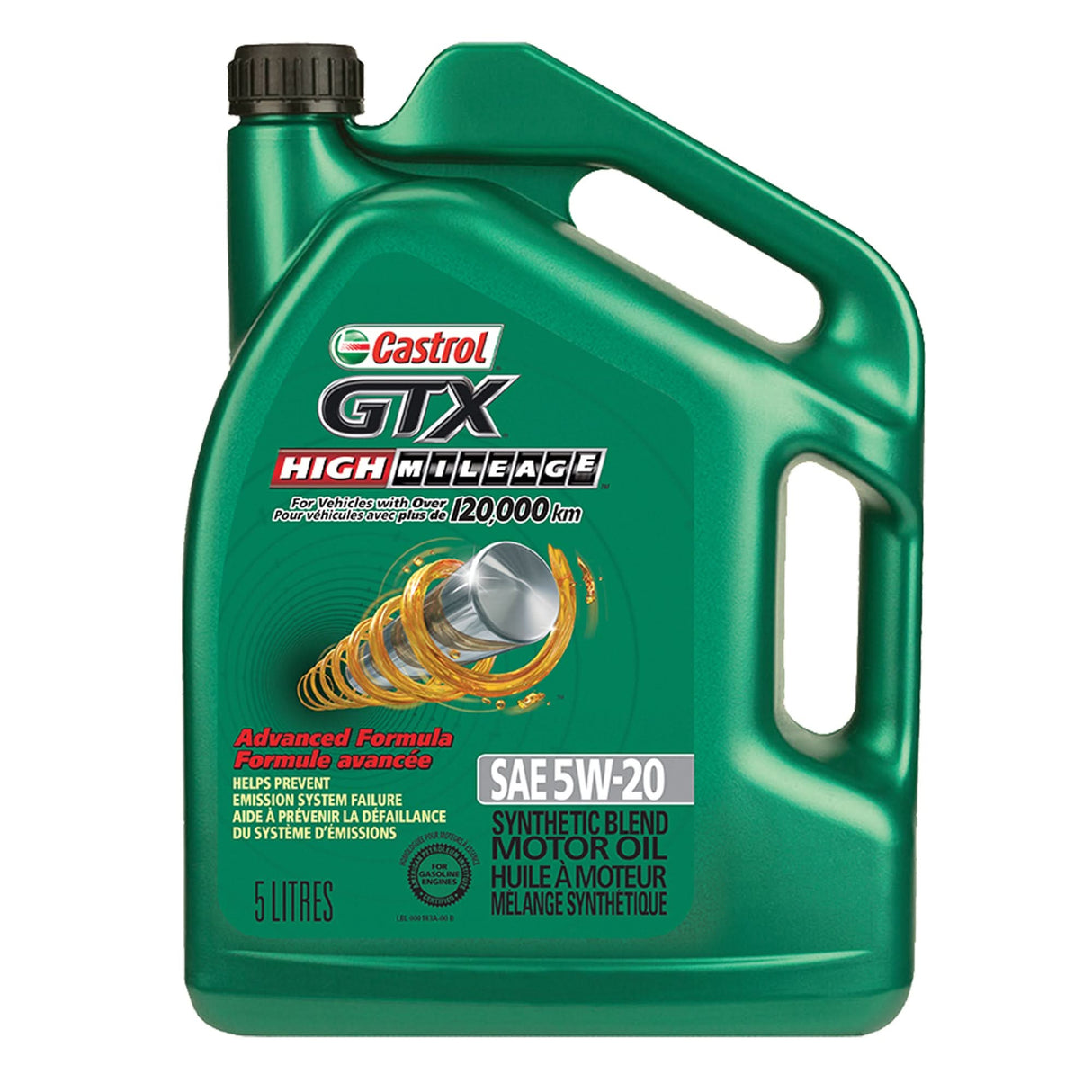 GTX® HIGH MILEAGE 5W20 Motor Oil, 5 L, Jug