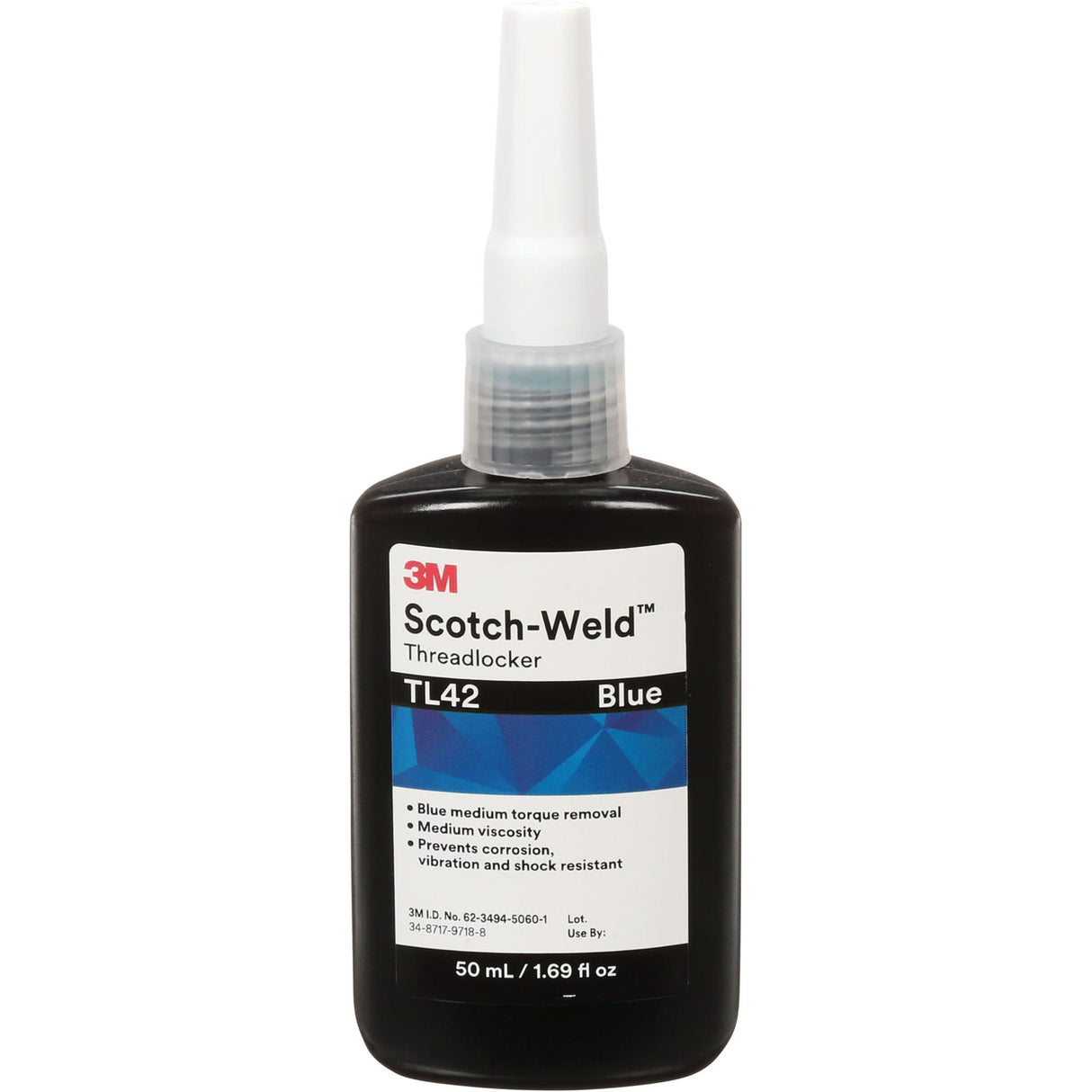 Scotch-Weld™ Threadlocker TL42, Blue, Medium, 50 ml, Bottle