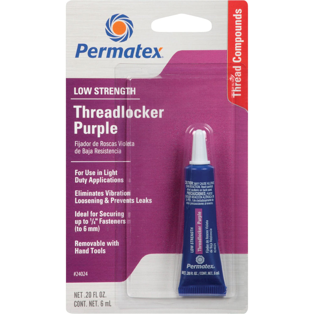 Threadlocker, Purple, Low, 6 ml, Tube