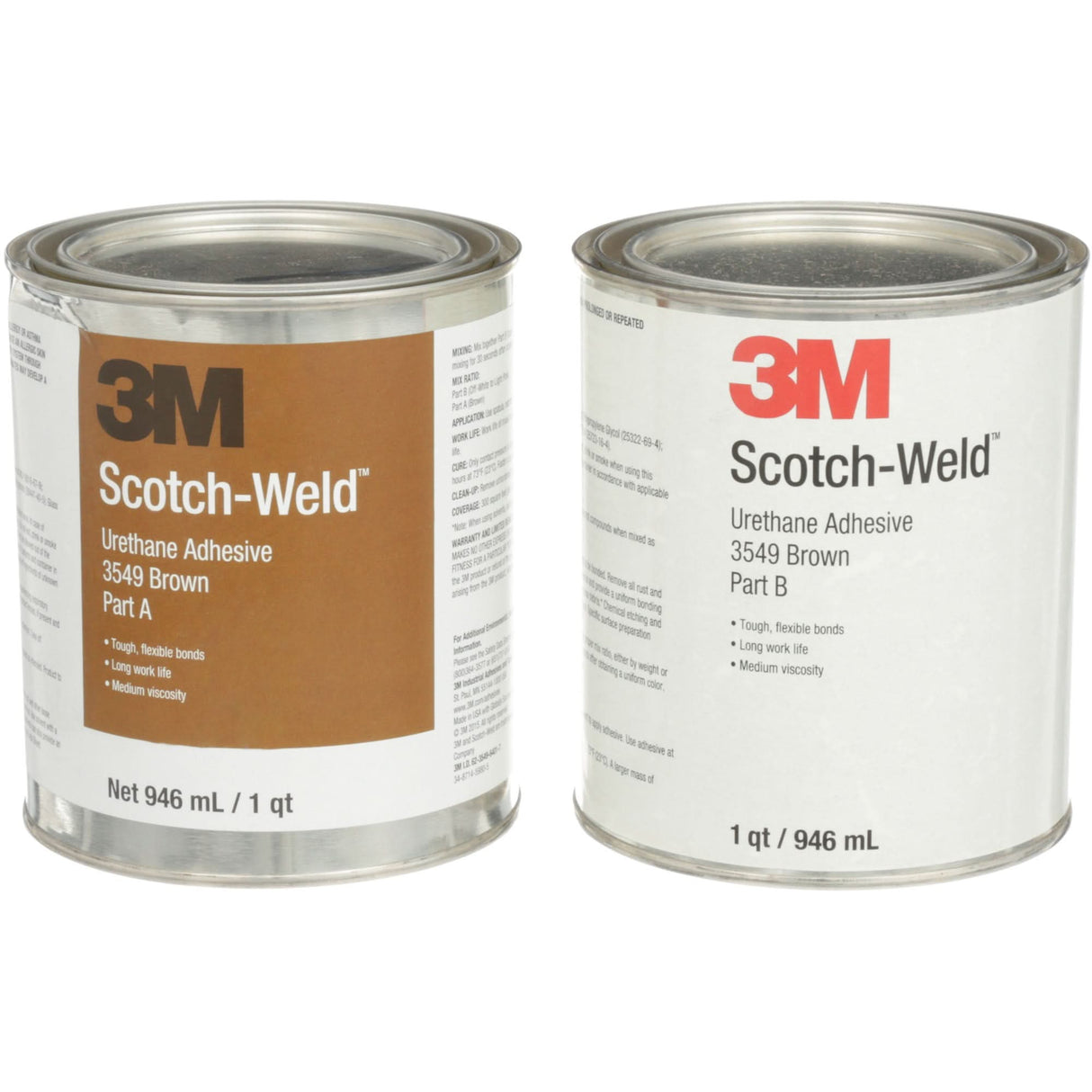 Scotch-Weld™ Urethane Adhesive 3549, 64 fl. oz., Can, Brown