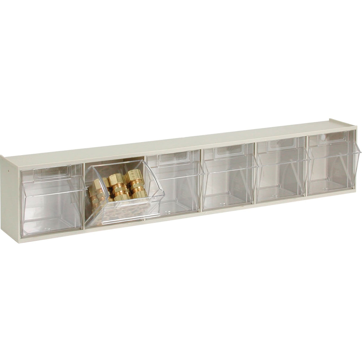 Tip-Out Bins Modular Storage System, 23-5/8" W x 3-5/8" D x 4-1/2" H, 6 Drawers