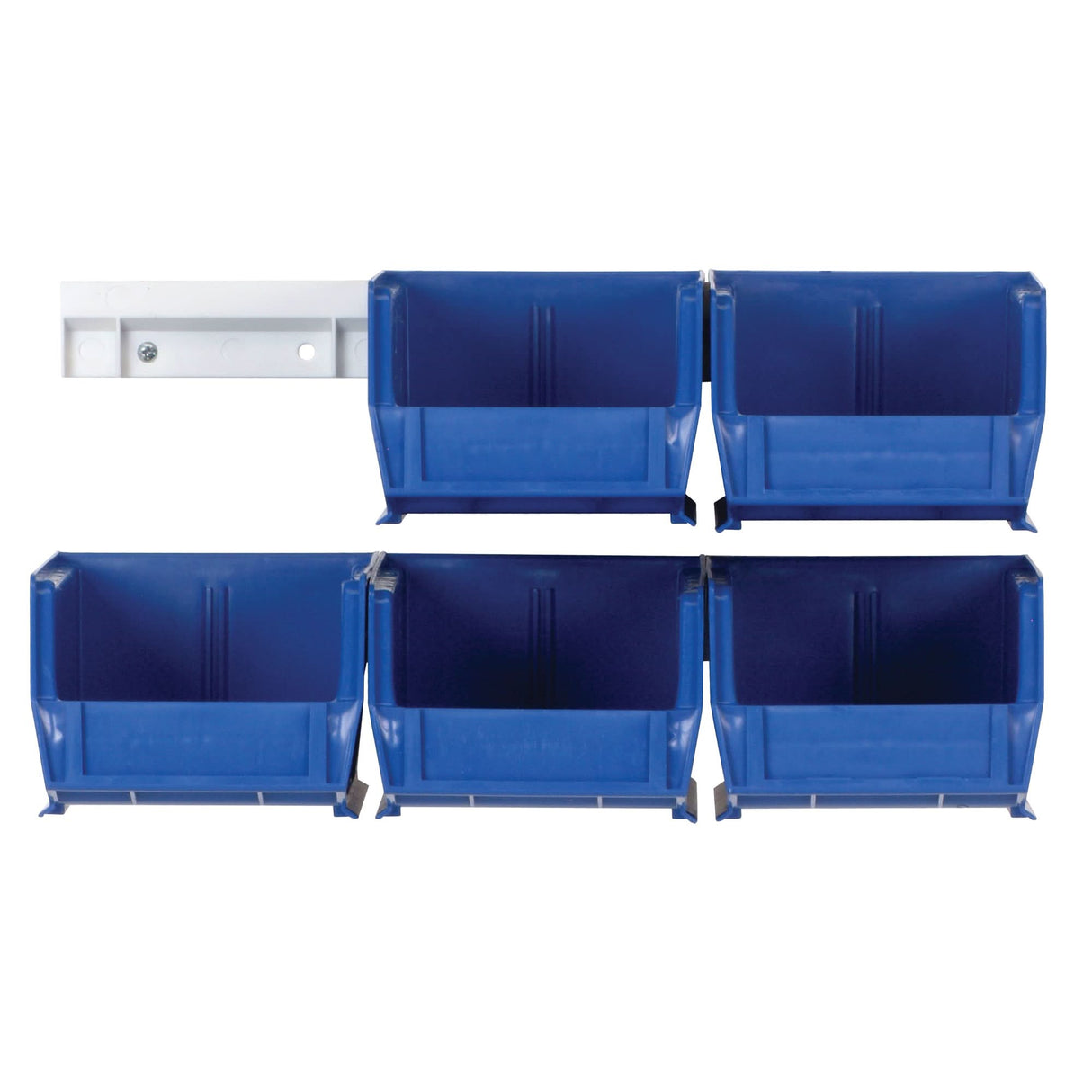 Hang-n-Stack Bin Complete Package, 4-1/8" W x 3" H x 5-3/8" D, Blue