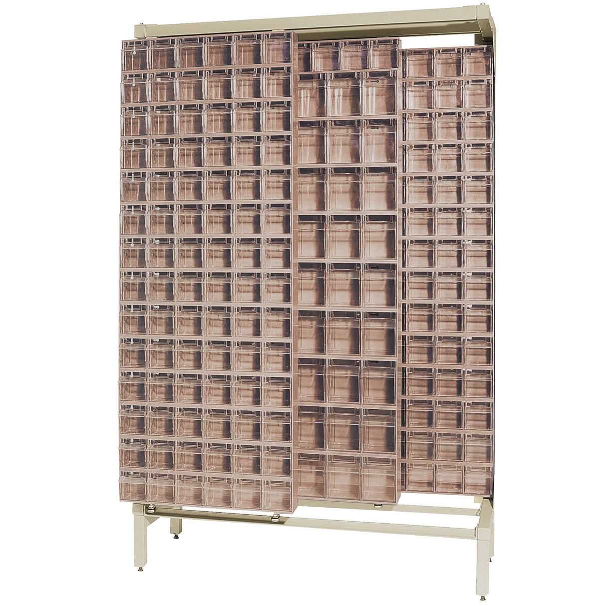 Free-Standing Tip-Out Bins Slider System, 48" W x 18" D x 77" H, 303 Drawers