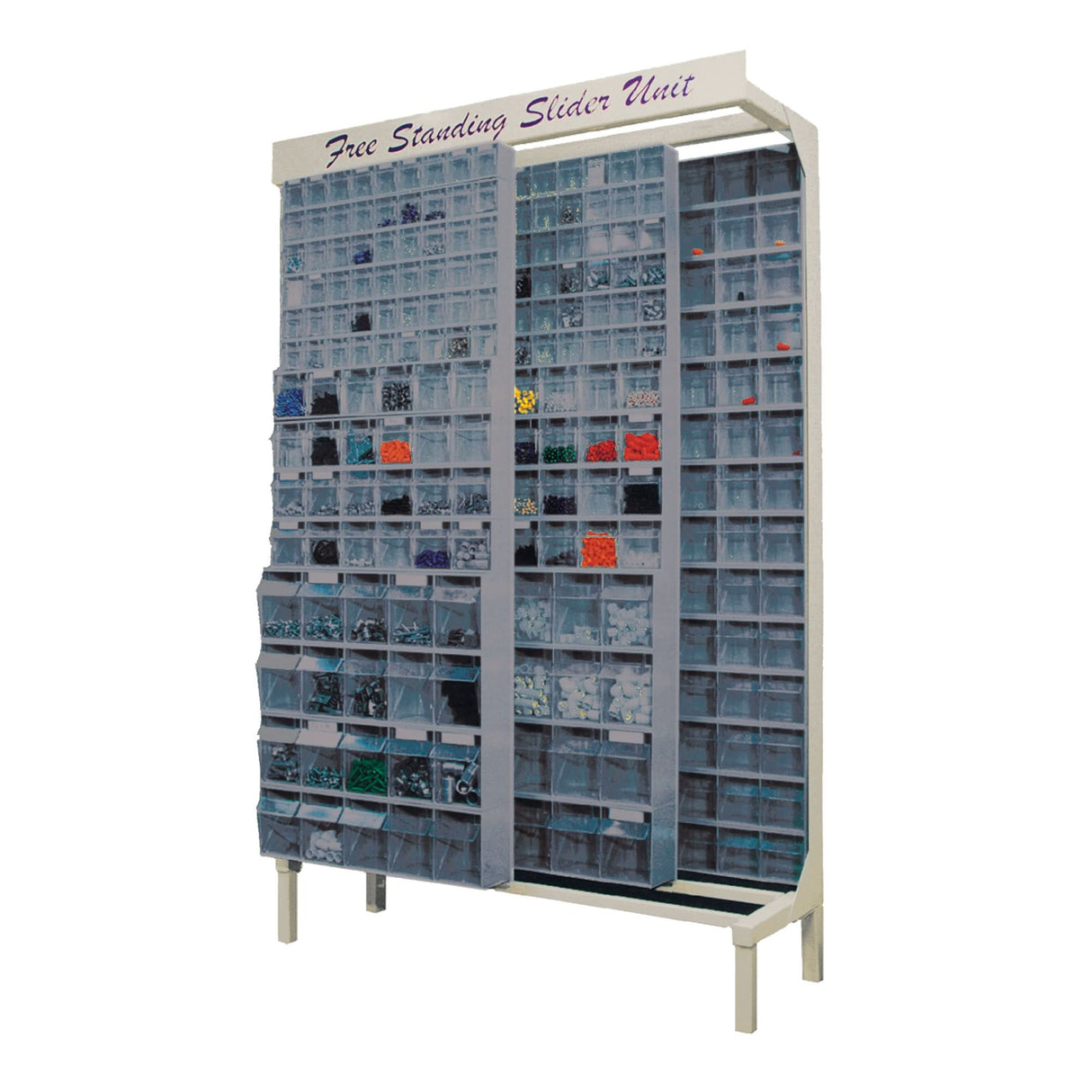 Free-Standing Tip-Out Bins Slider System, 48" W x 18" D x 77" H, 364 Drawers