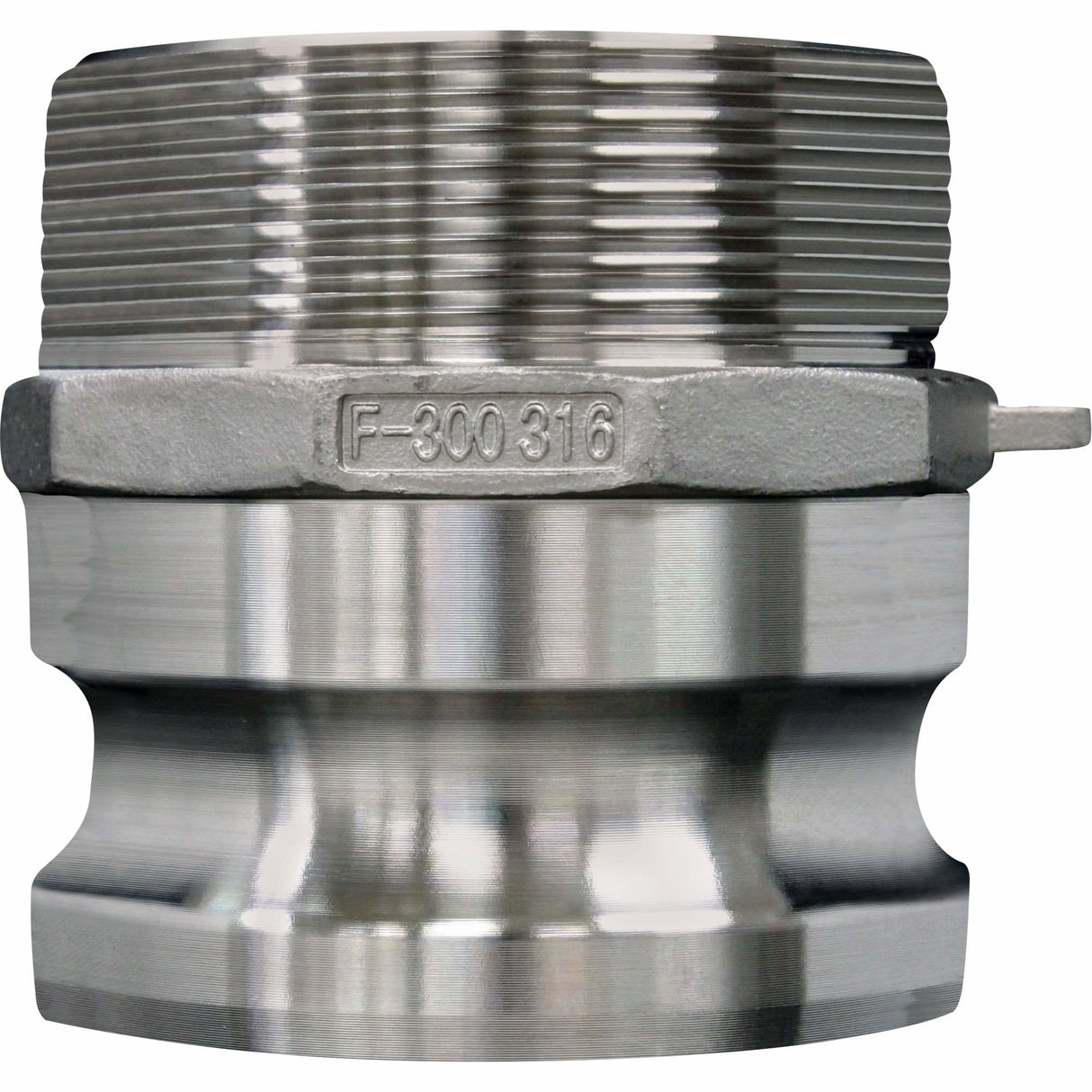 Cam & Groove Coupling, Stainless Steel, Type F, 3/4", Male NPT, 250 PSI