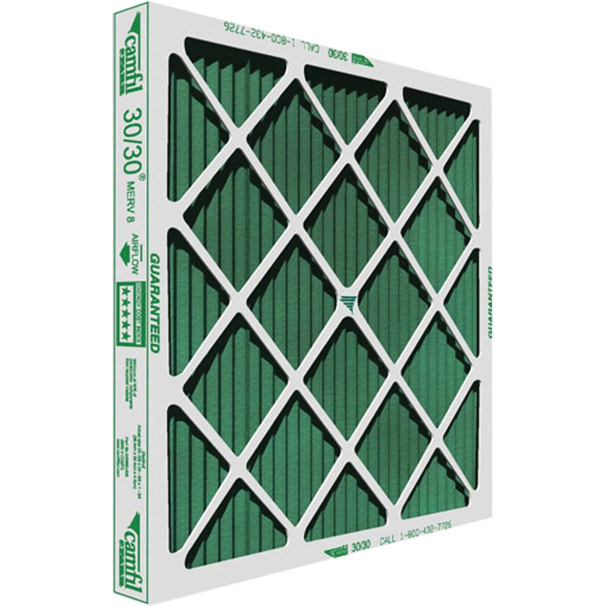 30/30® High-Capacity Pleated Panel Filters, Box, MERV 8, 16" W x 2" D x 25" H