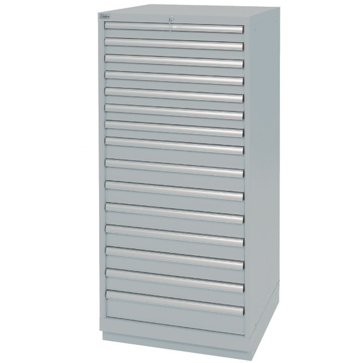 Drawer Cabinets, 15 Drawers, 28-1/4" W x 28-1/2" D x 59-1/2" H, Grey