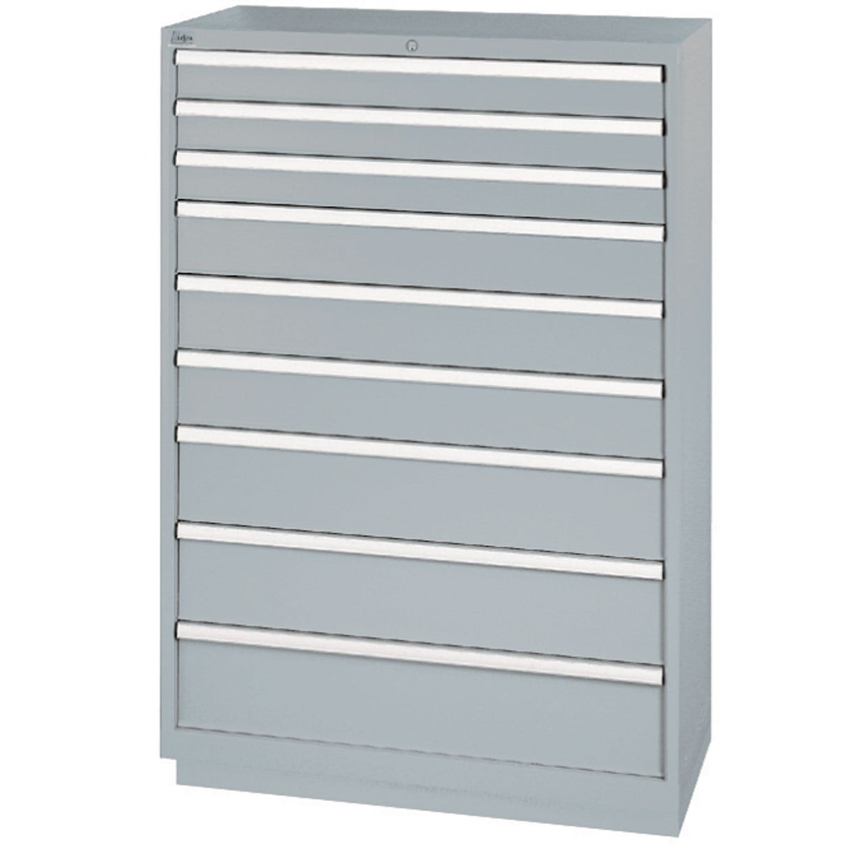 Drawer Cabinets, 9 Drawers, 40-1/4" W x 22-1/2" D x 59-1/2" H, Grey