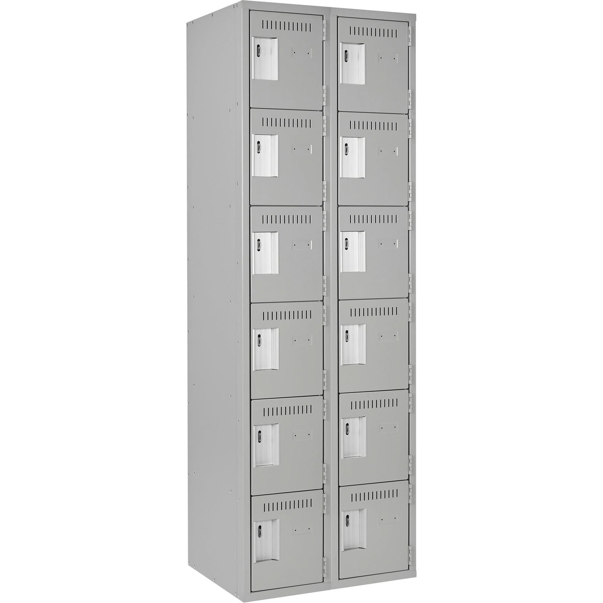 Clean-Line Lockerette, 6 -tier, Bank of 2, 18" x 72" x 18", Steel