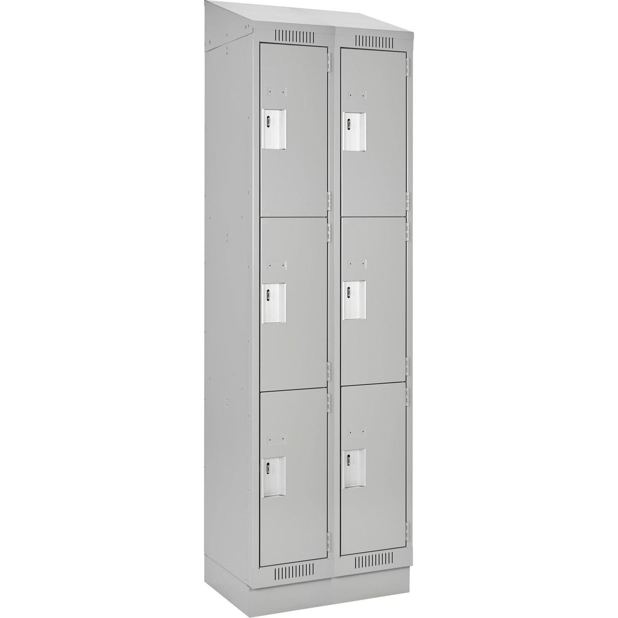 Clean Line™ Lockers, 3 -tier, Bank of 2, 30" x 18" x 82", Steel, Grey, Rivet (Assembled)