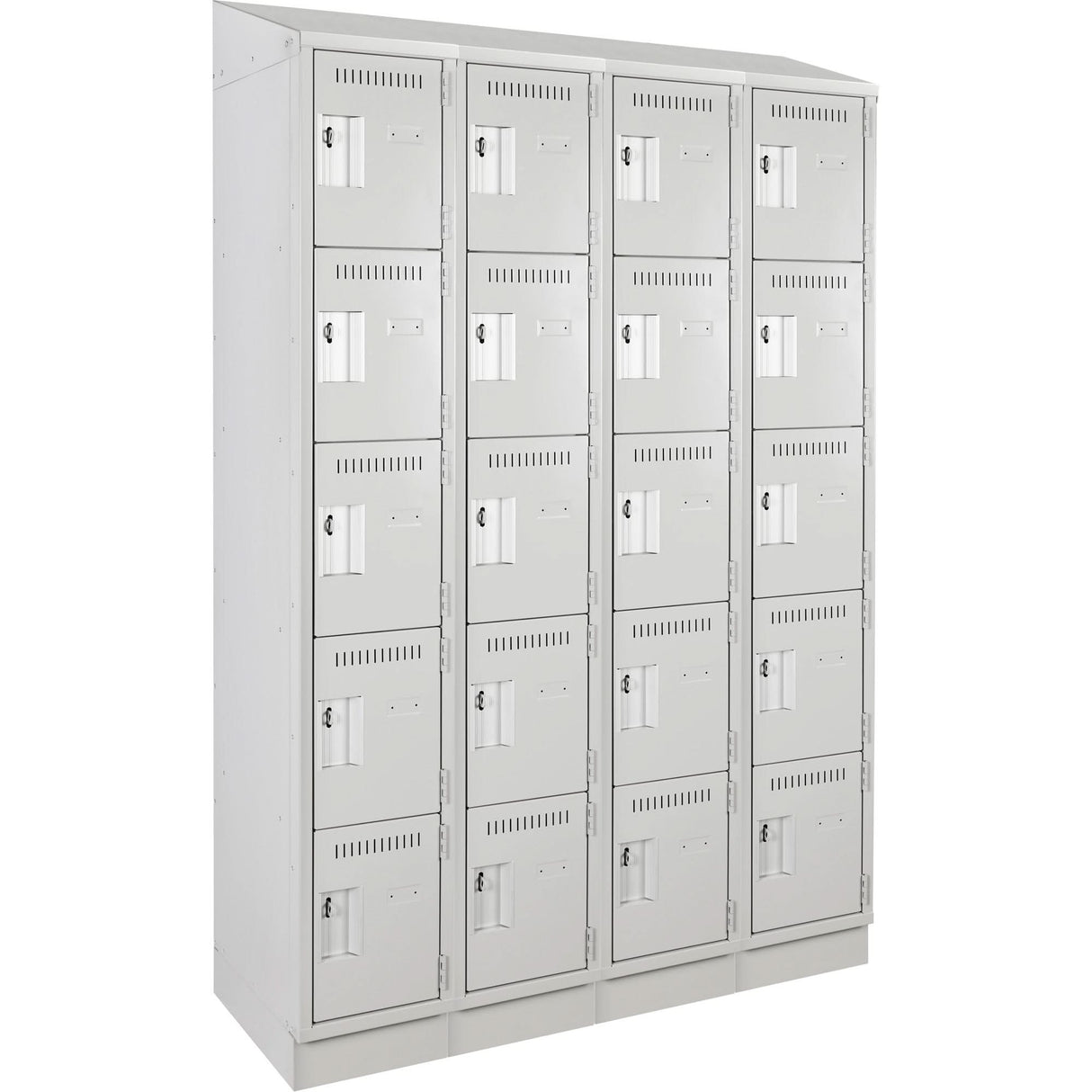 Assembled Clean Line™ Personal Effects Lockers, 5 -tier, Bank of 4, 12" x 82" x 48", Steel