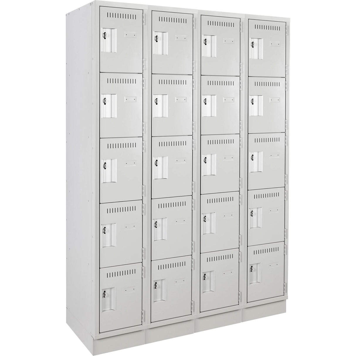 Assembled Clean Line™ Personal Effects Lockers, 5 -tier, Bank of 4, 12" x 76" x 48", Steel