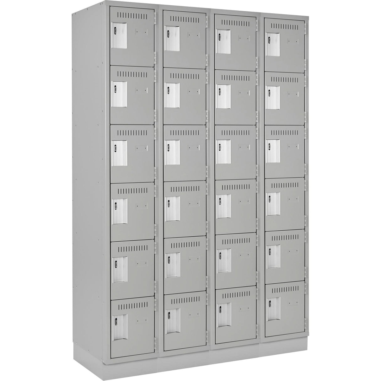 Clean-Line Lockerette, 6 -tier, Bank of 4, 18" x 72" x 18", Steel