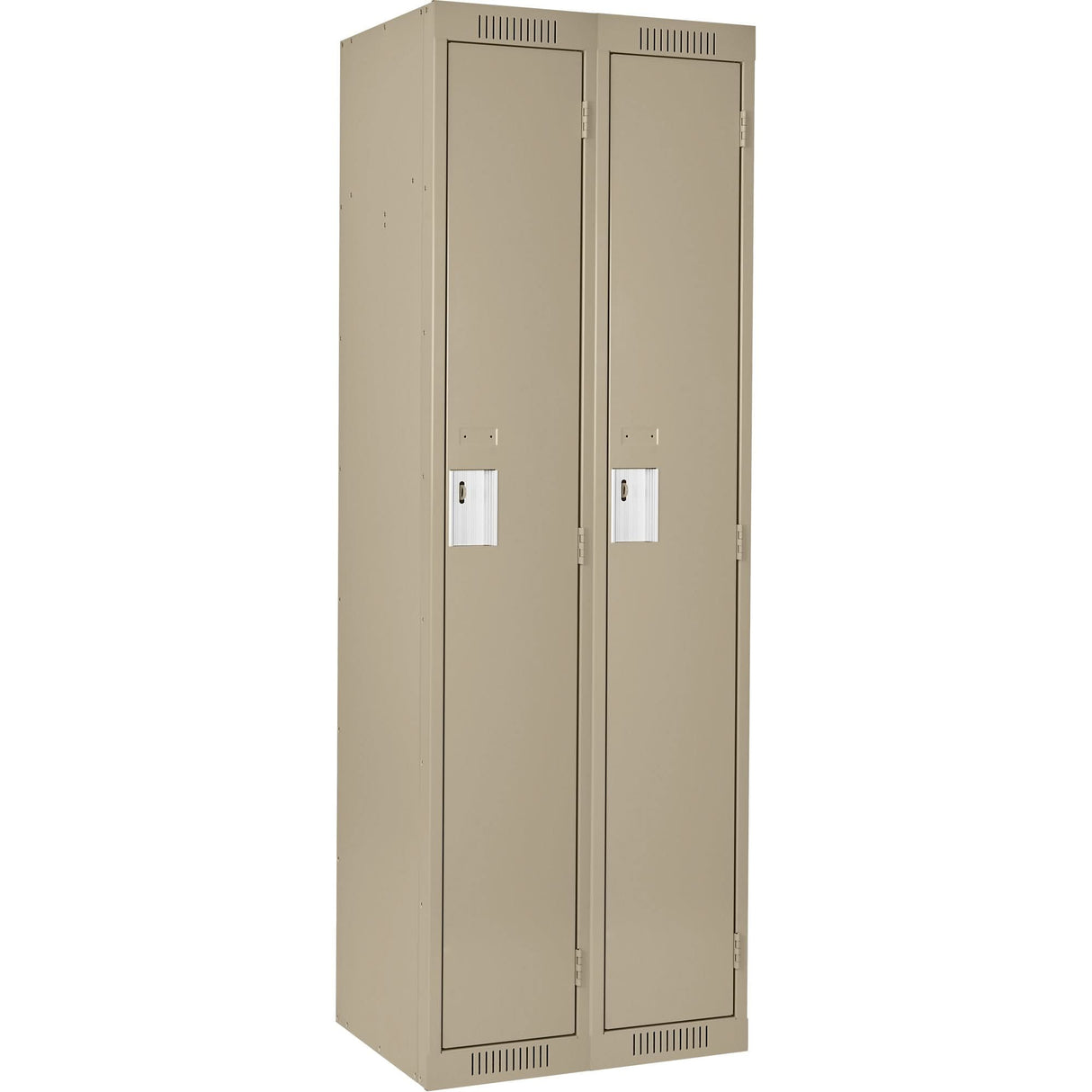 Clean Line™ Lockers, Bank of 2, 30" x 18" x 72", Steel, Beige, Rivet (Assembled)