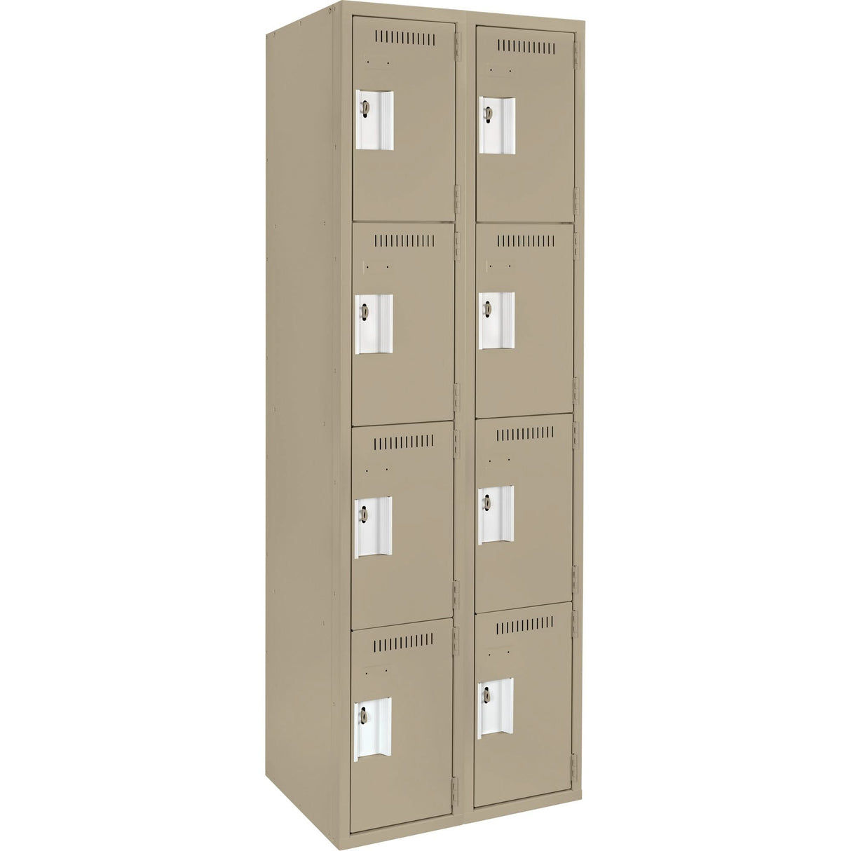 Clean Line™ Lockers, 4 -tier, Bank of 2, 24" x 18" x 72", Steel, Beige, Rivet (Assembled)