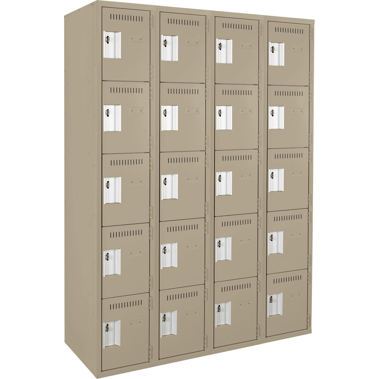 Assembled Clean Line™ Personal Effects Lockers, 5 -tier, Bank of 4, 12" x 72" x 48", Steel