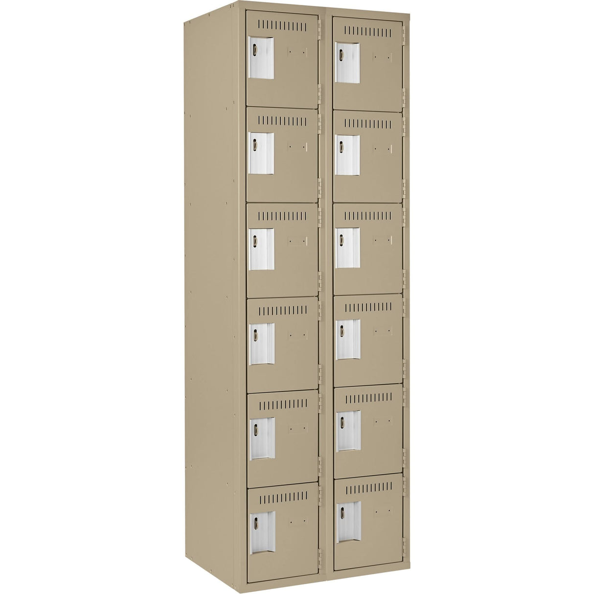 Clean-Line Lockerette, 6 -tier, Bank of 2, 18" x 72" x 15", Steel