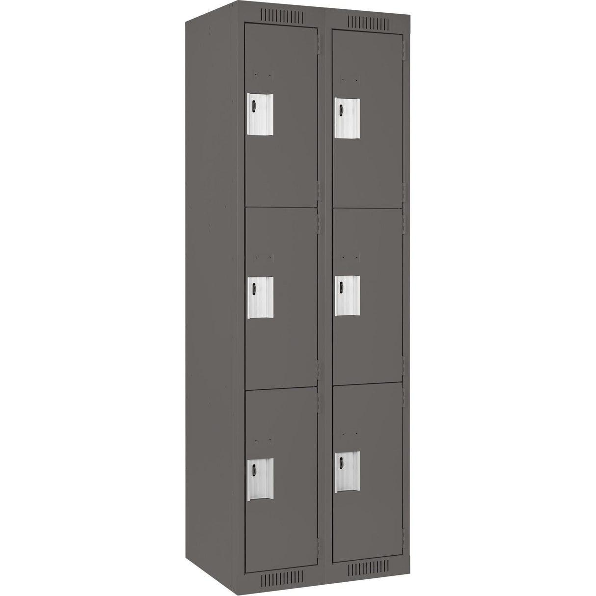 Clean Line™ Lockers, 3 -tier, Bank of 2, 24" x 18" x 72", Steel, Charcoal, Rivet (Assembled)