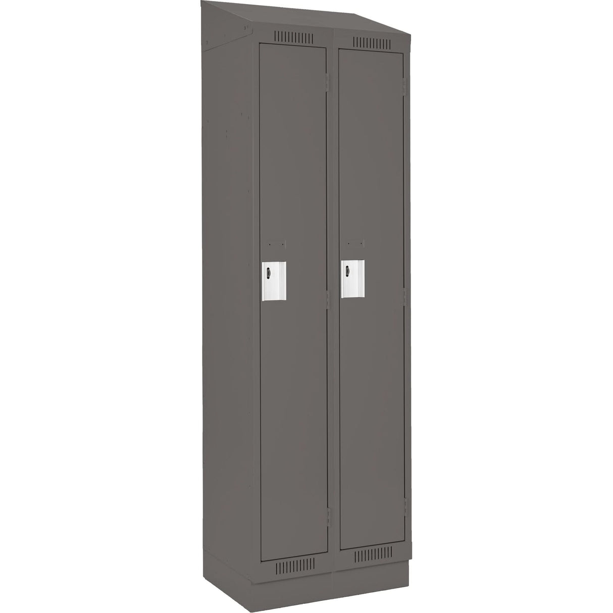 Clean Line™ Lockers, Bank of 2, 24" x 15" x 82", Steel, Charcoal, Rivet (Assembled)