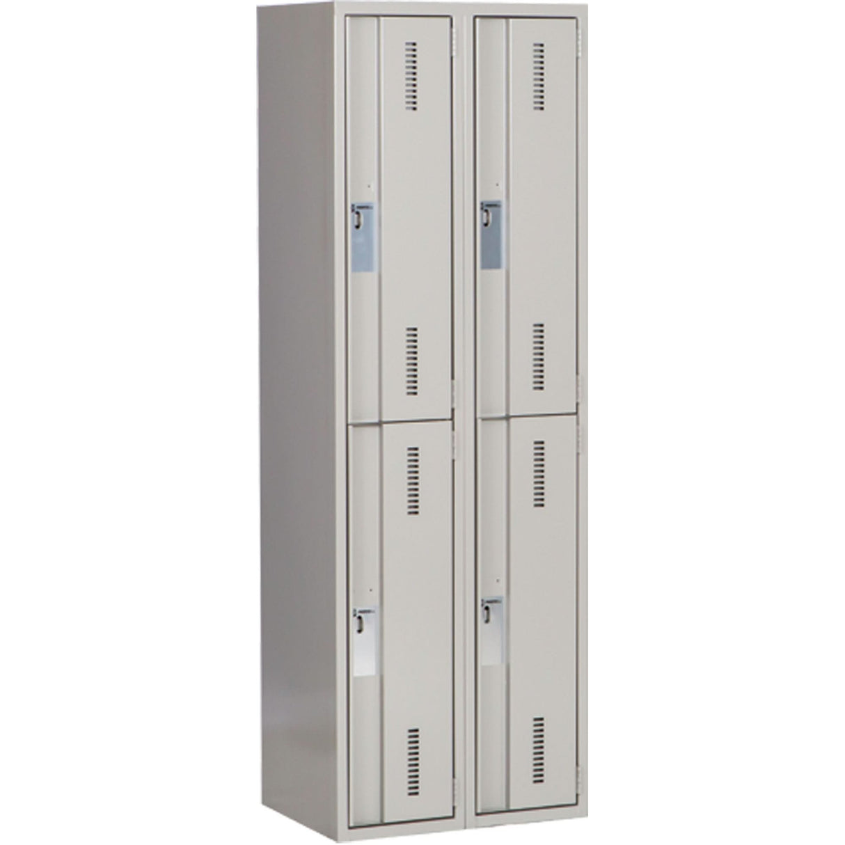 Concorde™ Heavy-Duty Lockers, 2 -tier, Bank of 2, 24" x 18" x 72", Steel, Grey, Welded (Assembled)