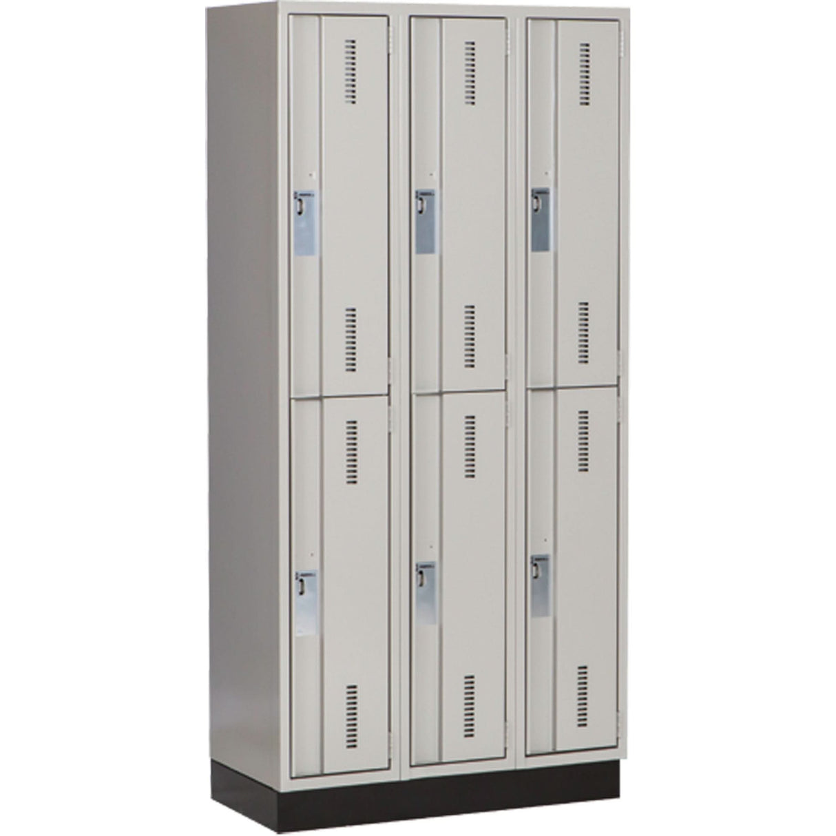 Concorde™ Heavy-Duty Lockers, 2 -tier, Bank of 3, 36" x 18" x 76", Steel, Grey, Welded (Assembled)