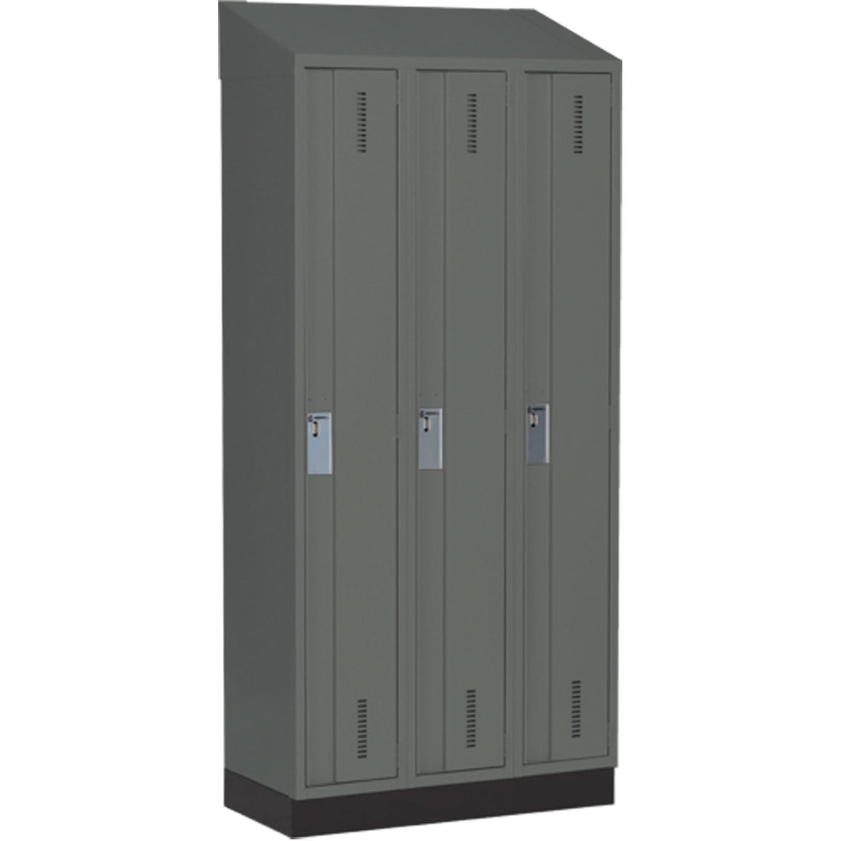 Concorde™ Heavy-Duty Lockers, Bank of 3, 36" x 18" x 82", Steel, Charcoal, Welded (Assembled)