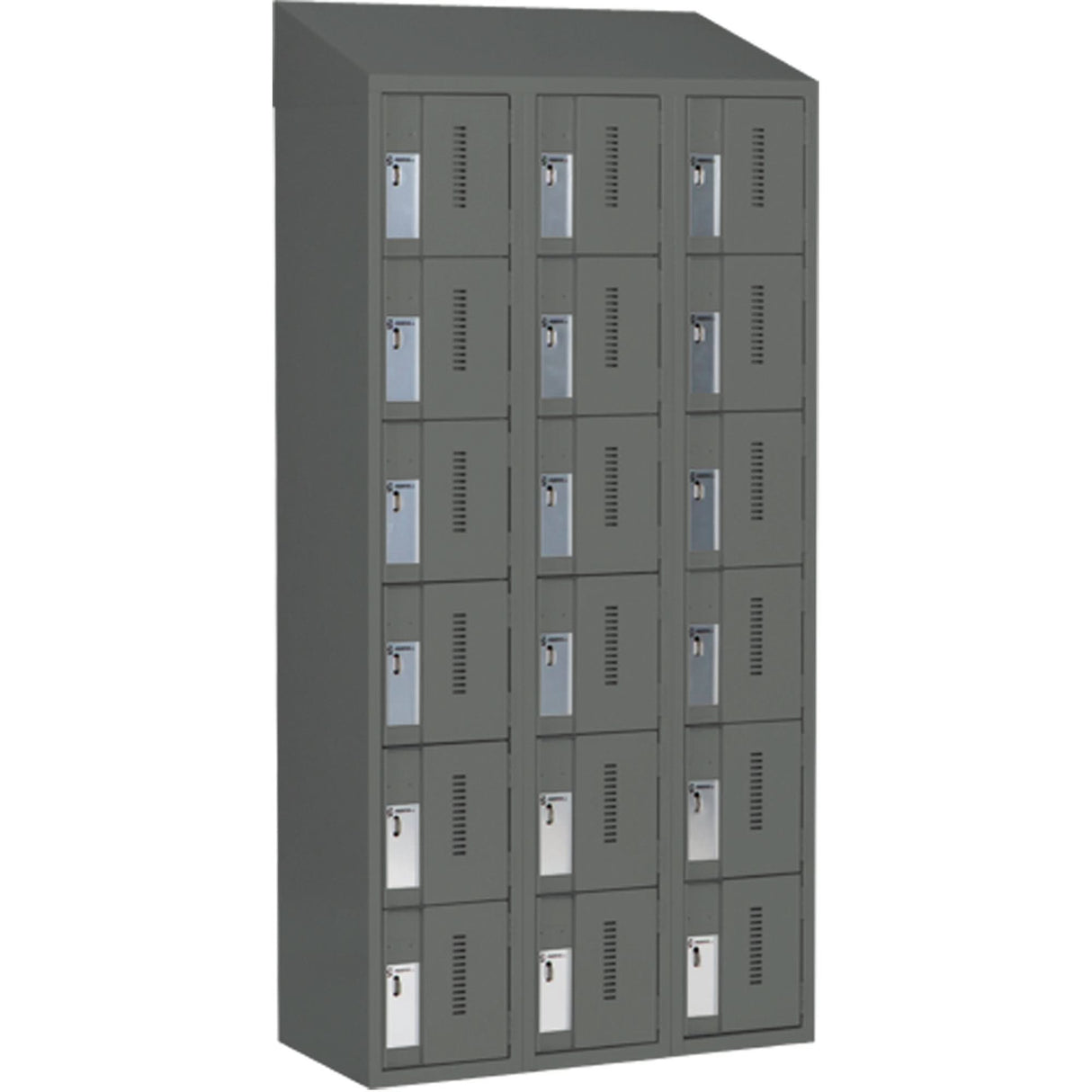 Concorde™ Heavy-Duty Lockers, 6 -tier, Bank of 3, 36" x 18" x 78", Steel, Charcoal, Welded (Assembled)