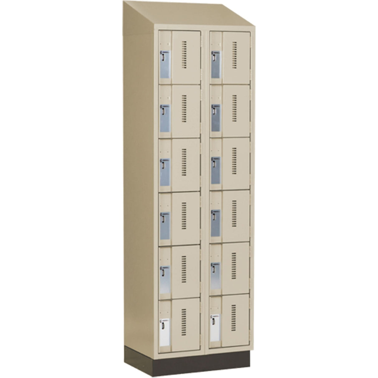 Concorde™ Heavy-Duty Lockers, 6 -tier, Bank of 2, 24" x 18" x 82", Steel, Beige, Welded (Assembled)