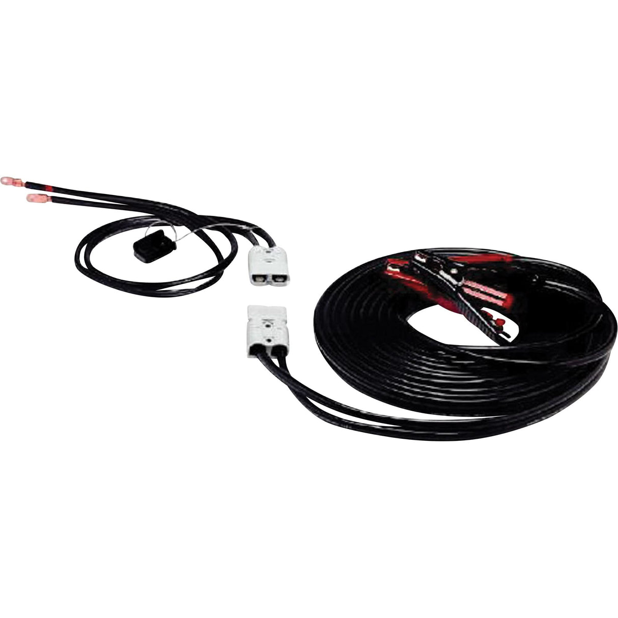 Heavy-Duty Fully Insulated Clamps with Side Terminal Adapters, 4 AWG, 500 A, 25' Cable