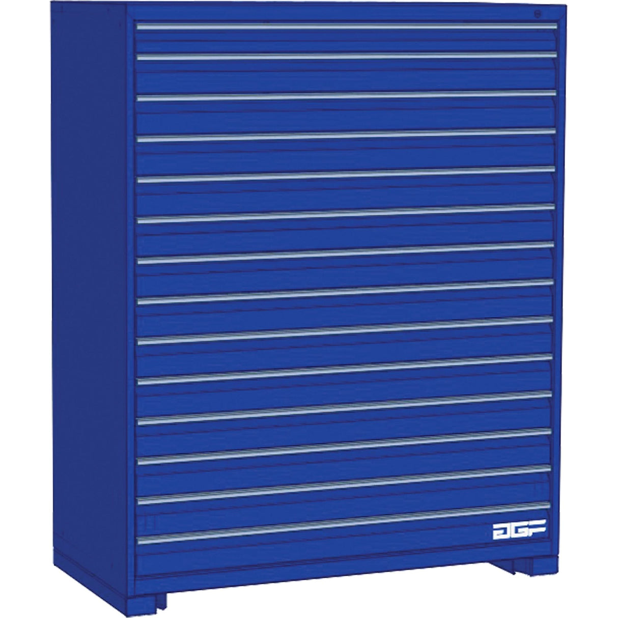 Modular Drawer Cabinet, 14 Drawers, 30" W x 28" D x 60" H, Blue
