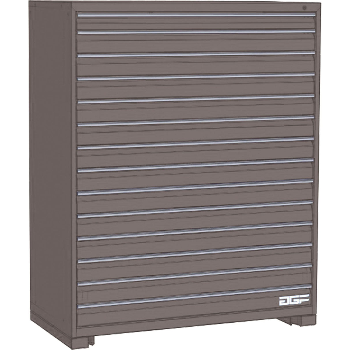 Modular Drawer Cabinet, 14 Drawers, 30" W x 28" D x 60" H, Grey