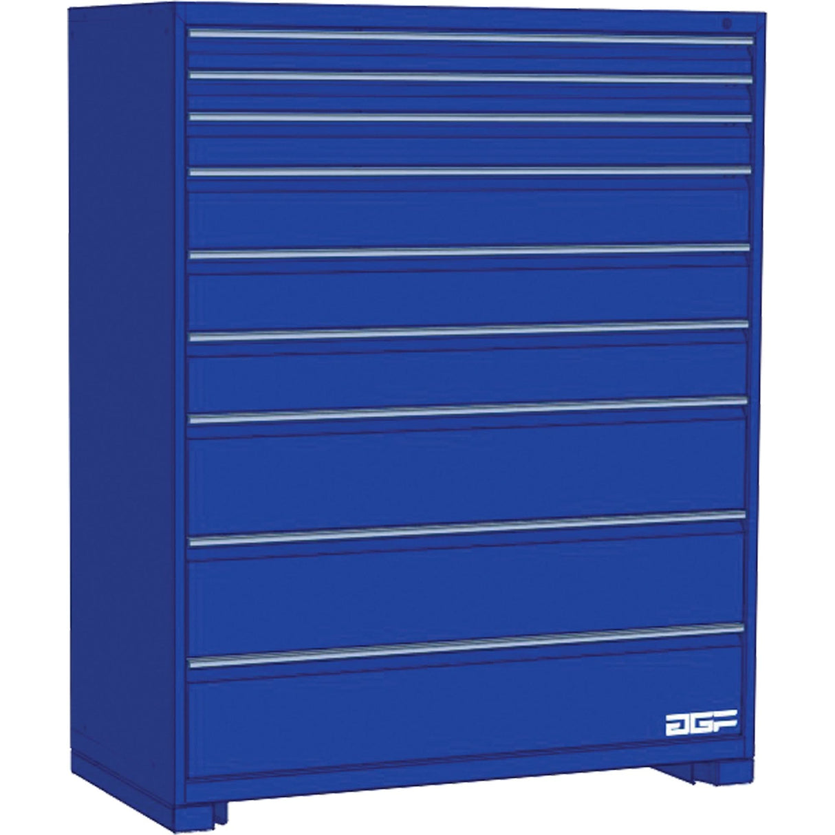 Modular Drawer Cabinet, 9 Drawers, 24" W x 24" D x 60" H, Blue
