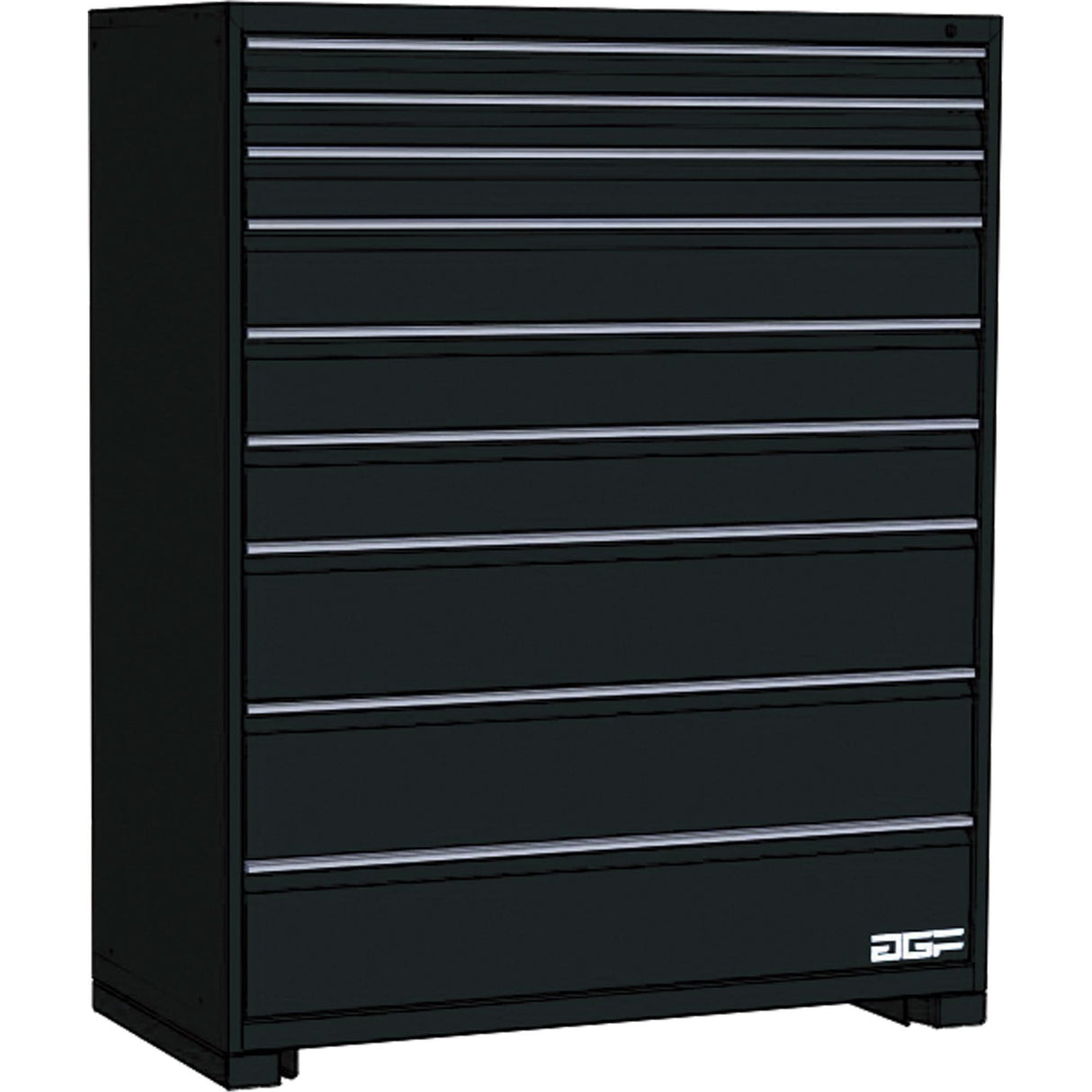 Modular Drawer Cabinet, 9 Drawers, 48" W x 28" D x 60" H, Black